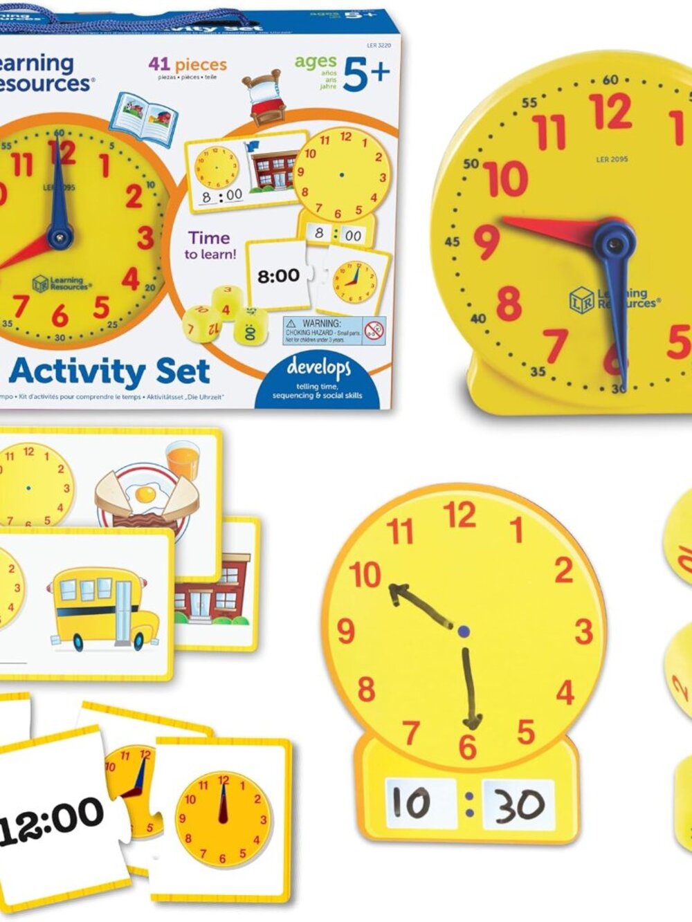 Time Activity Set – Teaching Clocks for Kids, Teacher Classroom Must Haves, Elem